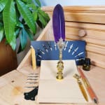 Kalligraphie Set mit Schreibfeder; Tinte und Wachs, Feder Set mit Tinte – Bild 2