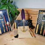 Kalligraphie Set mit Schreibfeder; Tinte und Wachs, Feder Set mit Tinte